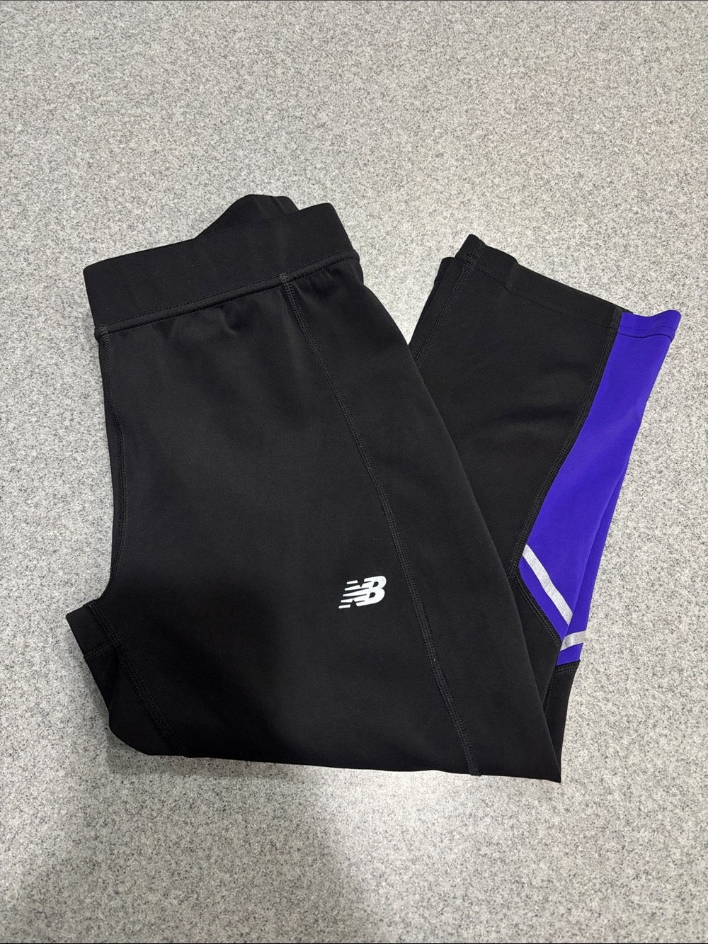 New Balance Black and Purple Capri Leggings